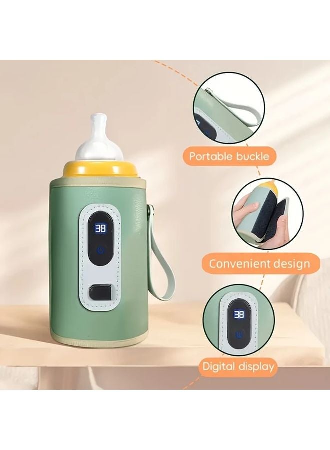 Blue Portable USB Bottle Warmer Heats Breast Milk Formula With Temperature Display - Image 3